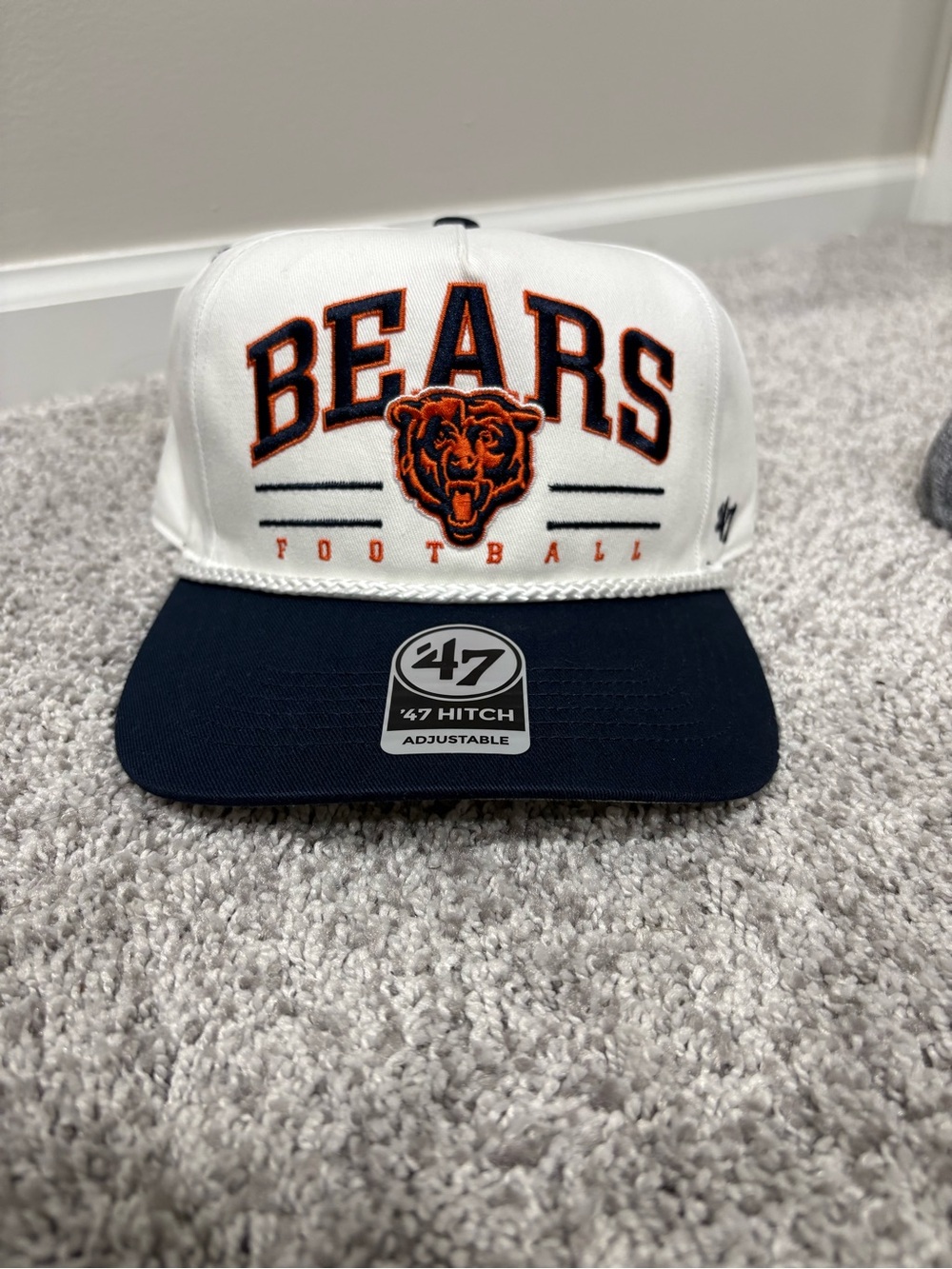 Chicago Bears Adjustable Two-Tone Snapback Hat - White/Navy